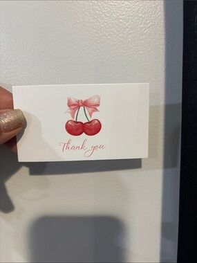 Thank You Card with Pink Cherries-50 count